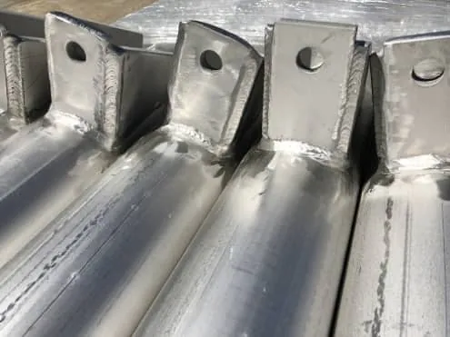 Welded AL-6XN stainless steel bracket assembly after pickling and passivation at Harrison Electropolishing
