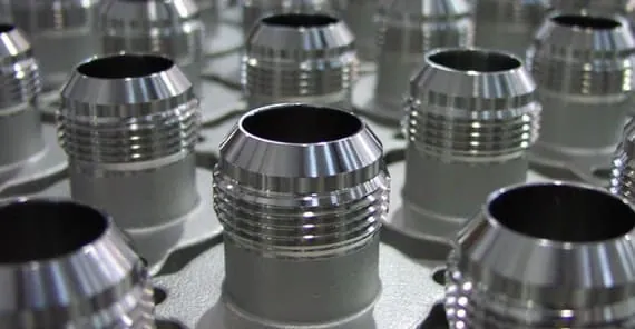 Mechanically polished aluminum components at Harrison Electropolishing