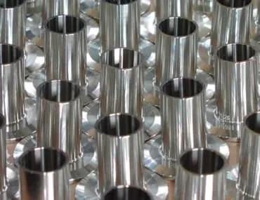 Electropolished stainless steel sanitary ferrules with a bright, uniform finish