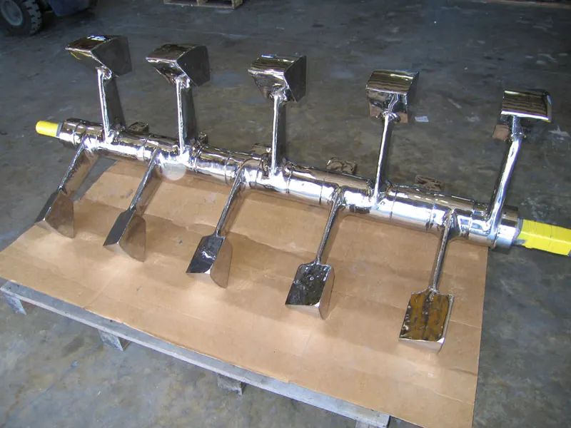 Polished stainless steel process components for petrochemical service at Harrison Electropolishing