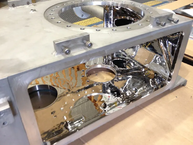 High-luster polished stainless steel reactor interior for polysilicon production at Harrison Electropolishing